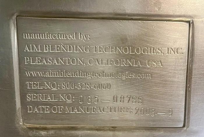 Used 40 CU. FT. AM BLENDING PADDLE BLENDER - SANITARY S/S