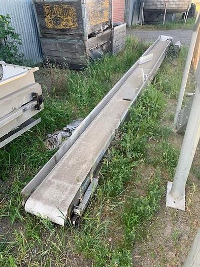 Used 12" Wide x 19.5' Long Flat Belt Conveyor