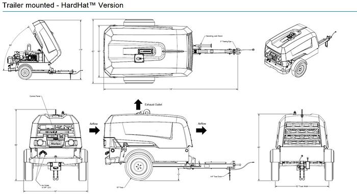 Used 2016 ATLASCOPCO 185 CFM AIR COMPRESSOR