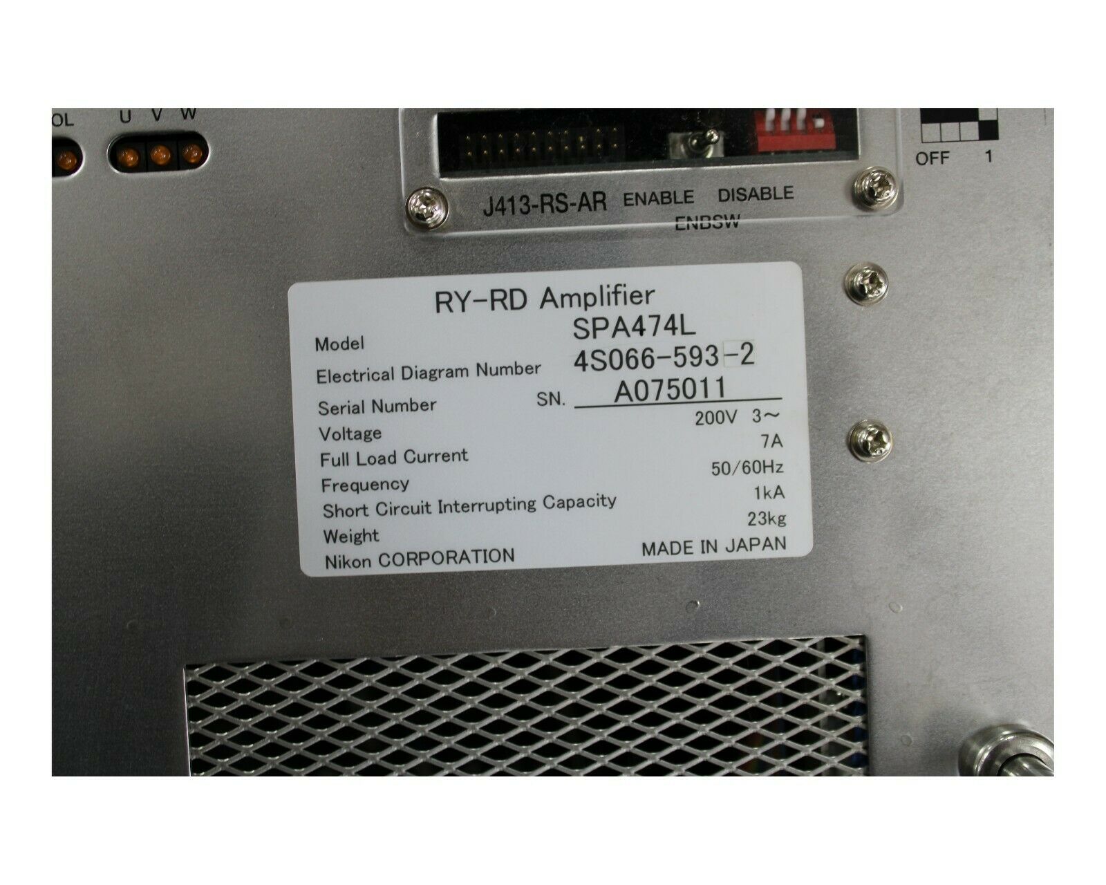 Used Nikon RY-RD AMPLIFIER SPA474L