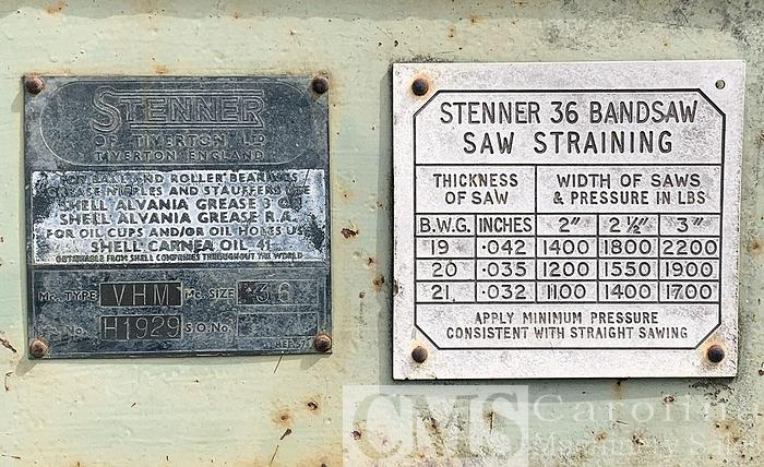 Used Stenner 36" Bandsaw
