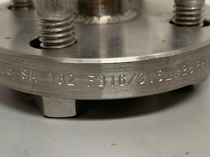 Used Stainless Steel 4 1/2" Flange w/ 1" Sanitary Fitting