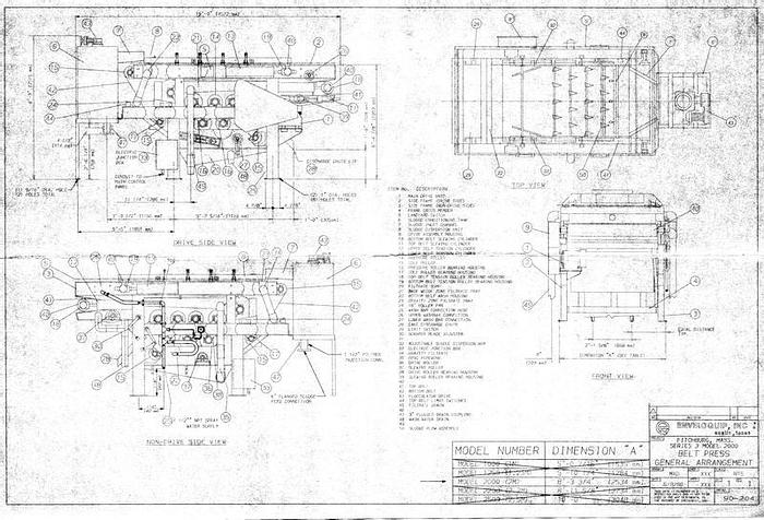 Used Enviroquip SERIES 3 MODEL 2000 2 Meter Sludge Dewatering Press #24287