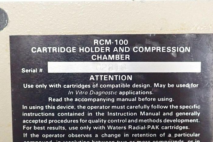 Used Millipore Waters RCM-100 Cartridge Holder & Compression Chamber