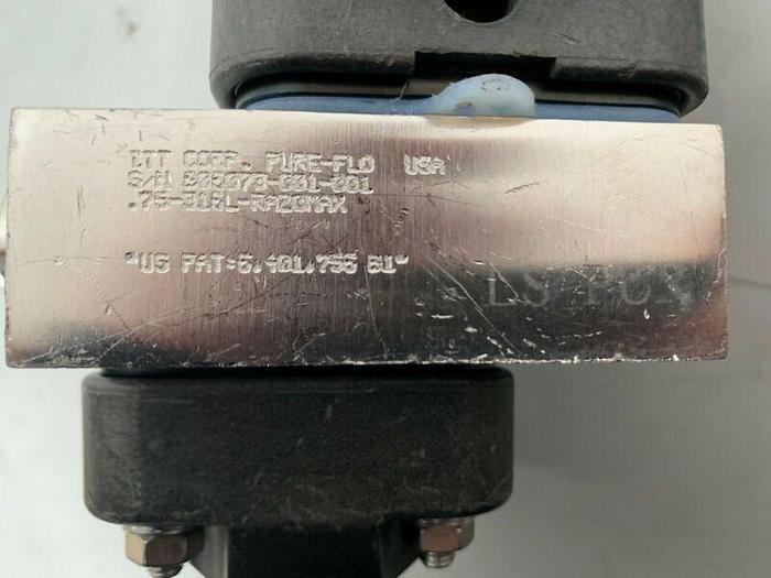 Used ITT Pure-Flo .75-316L-RA20MAX Diaphragm Valve, 2 Valves w/ 3/4" Sanitary Fitting