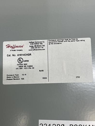 Used HOFFMAN A1614CHQR