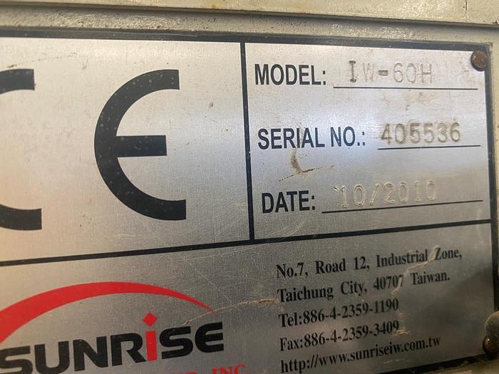 Used 2010 Sunrise IW-60H Hydraulic Ironworker/Steelworker/Metalworker