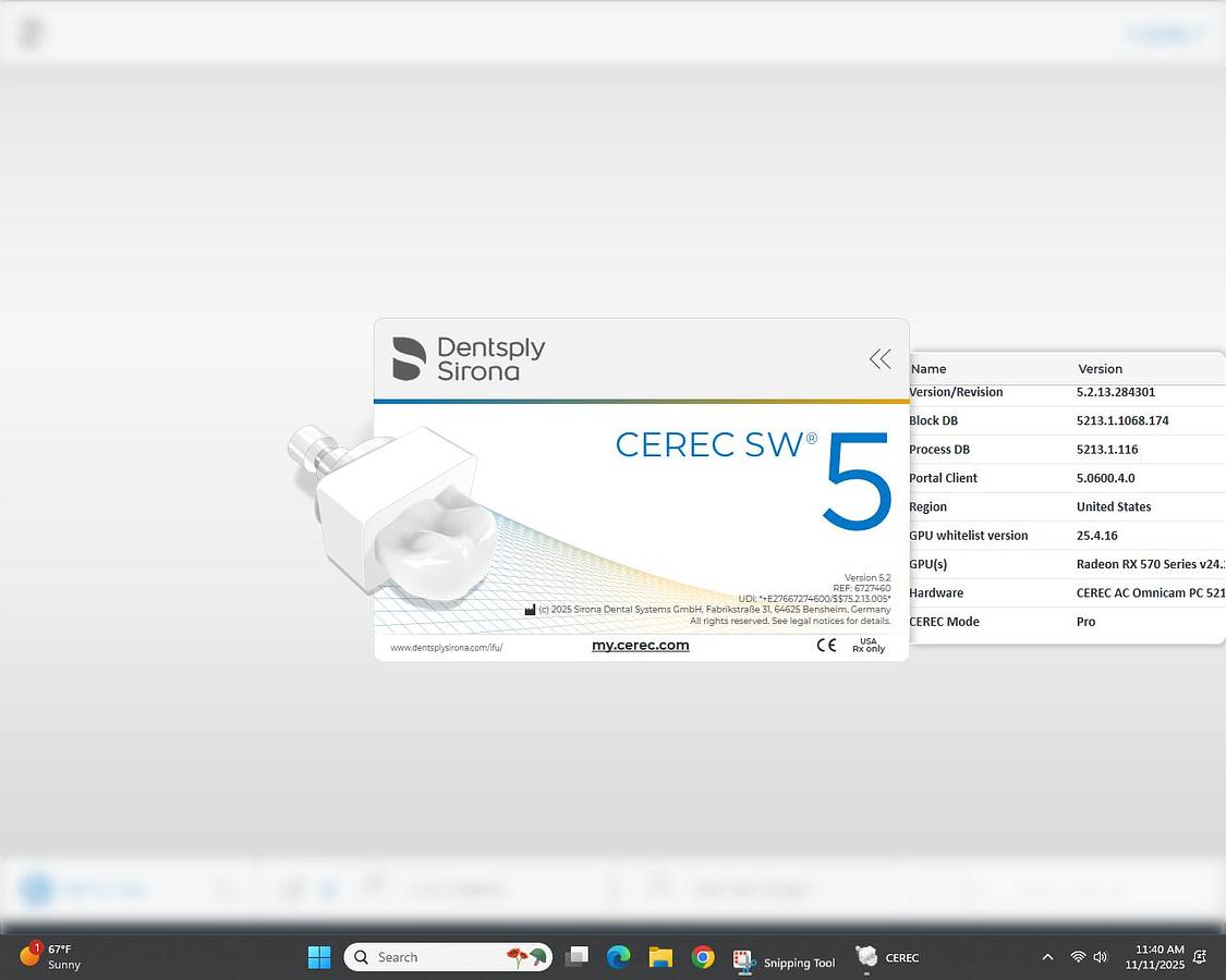 Refurbished 2016 Sirona CEREC AC Omnicam with 5.2 Software (180764)