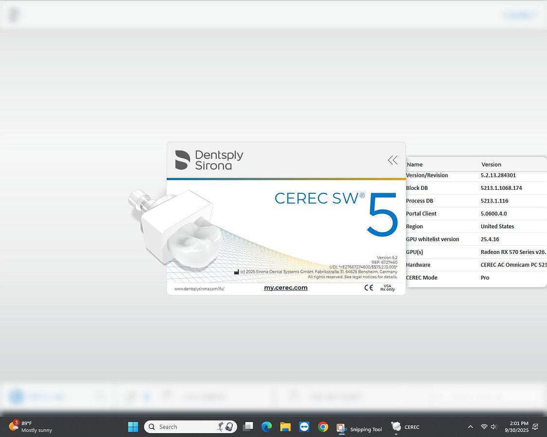 Refurbished 2014 Sirona CEREC AC Omnicam with 5.2 Software (130960)