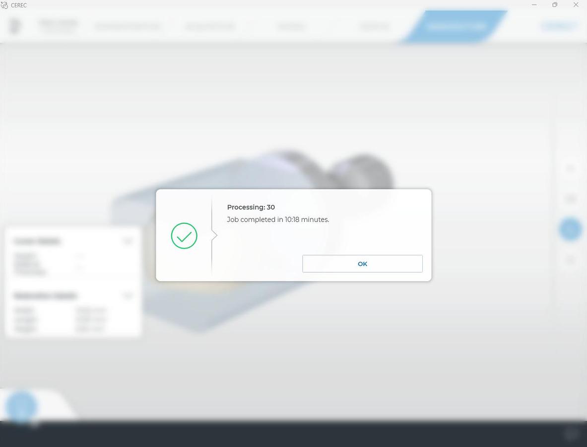 Used 2007 Sirona CEREC MC XL 2-Motor Wet Mill with 3,408 Mills (102357)