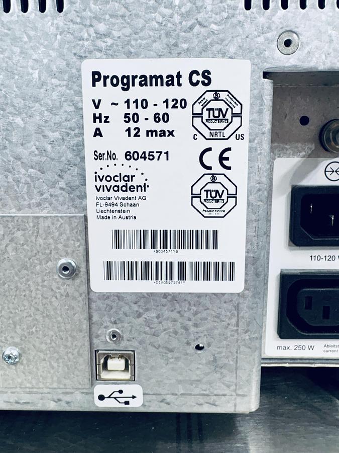 Used Ivoclar Vivadent Programat CS Crystallization Furnace with Vacuum Pump (604571)