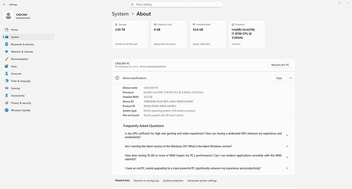 Refurbished 2019 Dentsply Sirona CEREC AC Primescan with 5.2 Software (101875)