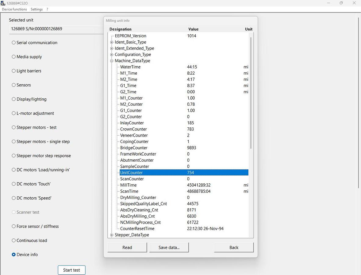 Used 2012 Sirona CEREC MC XL 2-Motor Wet Mill with 754 Mills (126869)