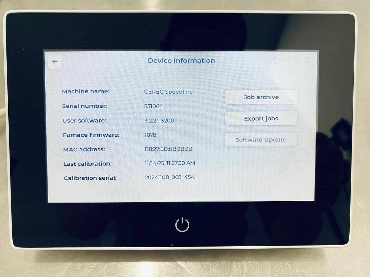 Used 2016 Sirona CEREC SpeedFire Sintering Furnace (551064)