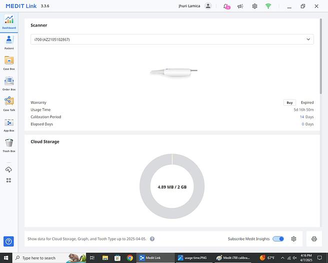 Used 2021 Medit i700 Intraoral Scanner (AZ2105102867)
