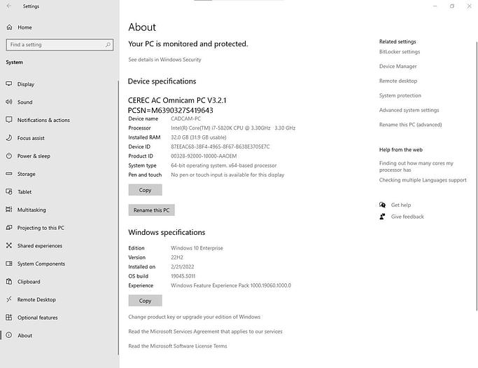 Refurbished 2015 Sirona CEREC AC Omnicam with CEREC 5.2.8 Software (136220)