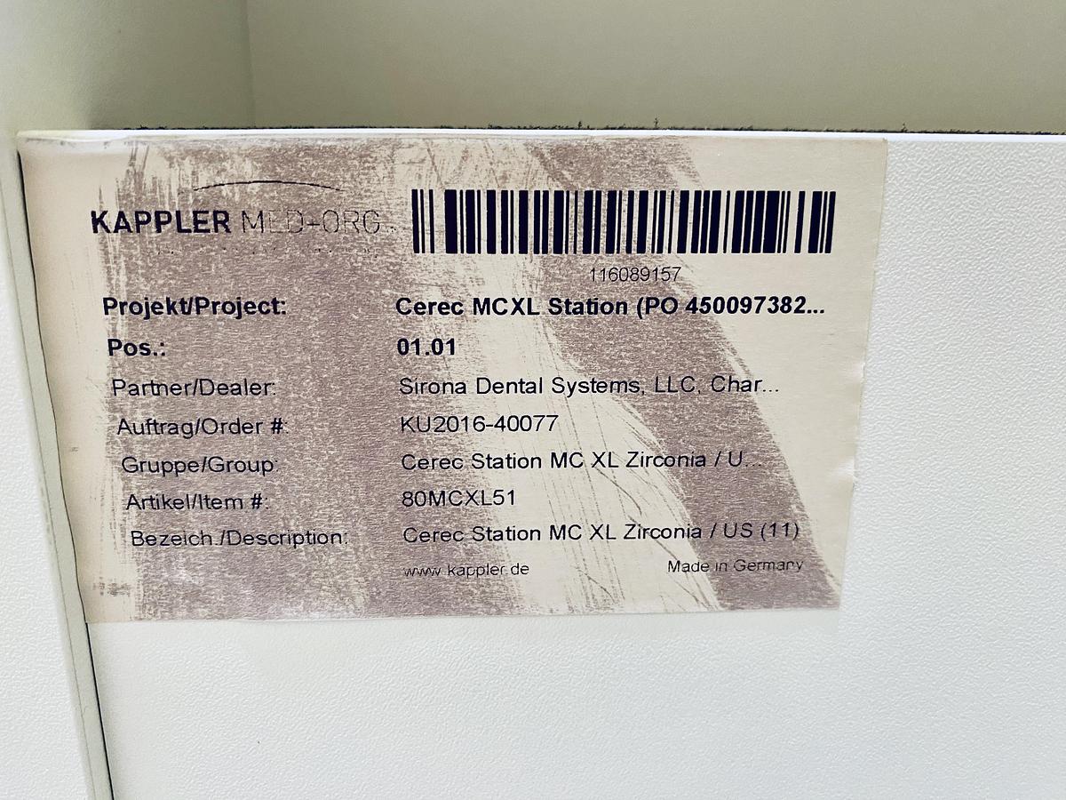 Used 2016 Kappler CEREC MC XL Station