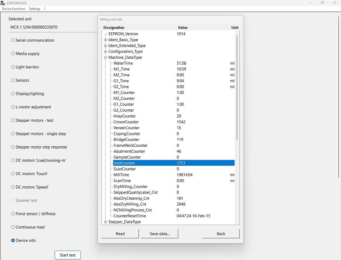 Used 2015 Sirona CEREC MC X 2-Motor Wet Mill (235070)