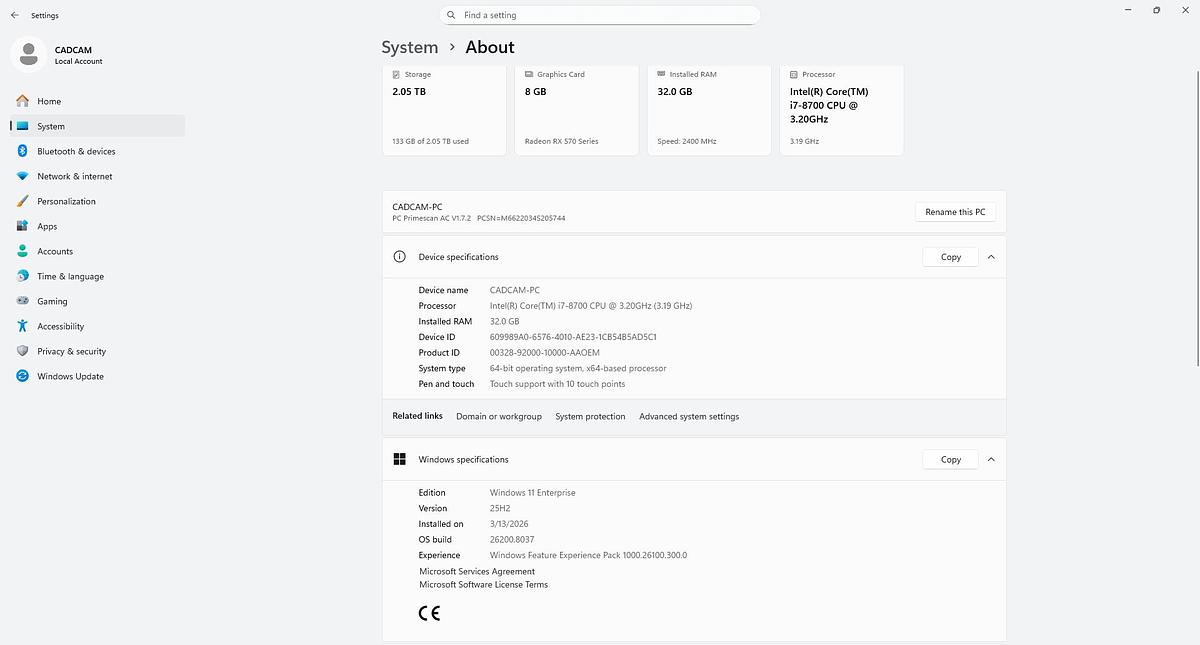 Refurbished 2020 Dentsply Sirona CEREC AC Primescan with 5.2 Software (106189)