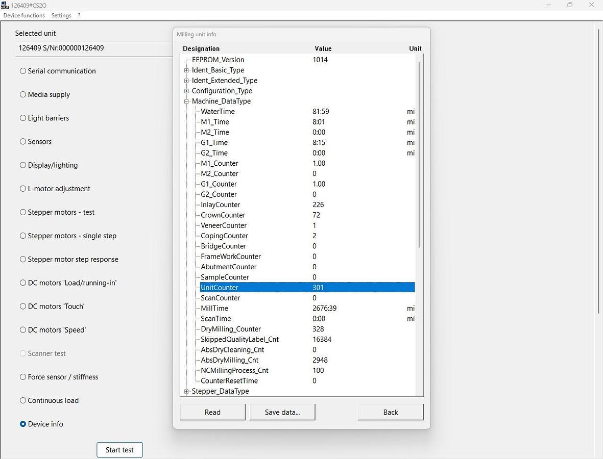 Used 2012 Sirona CEREC MC XL 2-Motor Wet Mill with 301 Mills (126409)