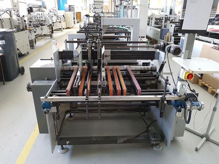 Used BOBST DOMINO 100 - 5 gluing points - crash lock - 3-layer corrugated cardboard