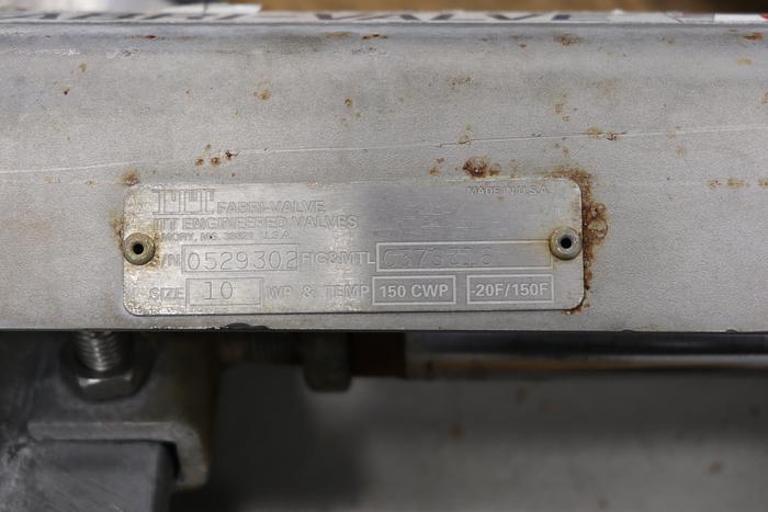 Used Fabri-valve 10" Air Operated Knife Gate Valve #44163