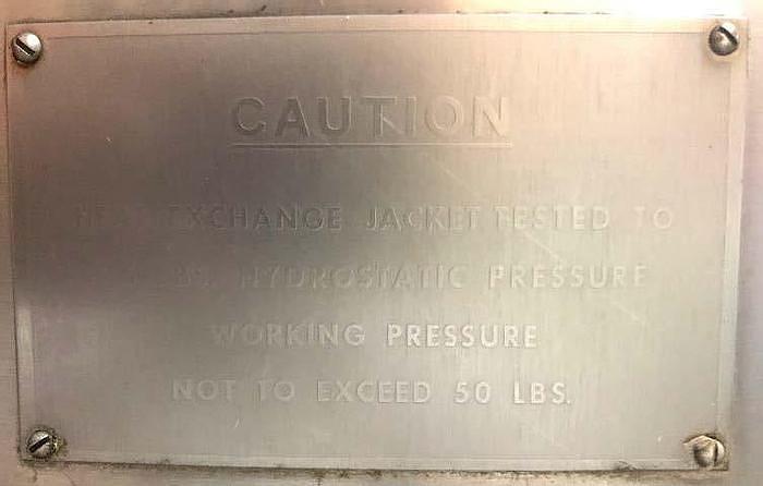 Used 600 GALLON CREMERY PACKAGE MIX TANK - S/S - JACKETED