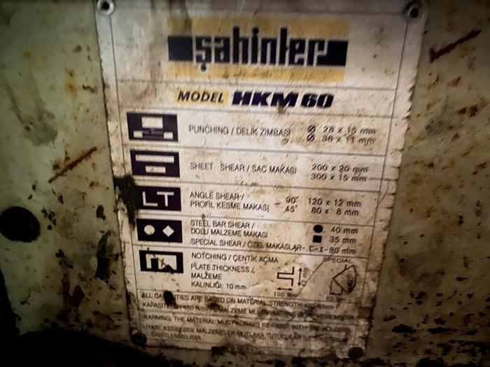 Used 2007 Sahinler HKM 60 Single Phase Ironworker