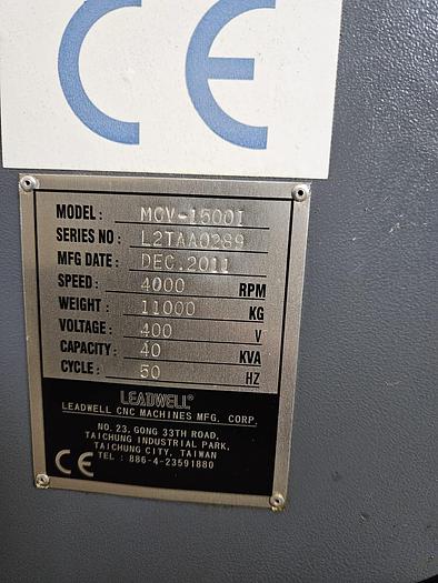 Used 2011 LEADWELL MCV-1500i