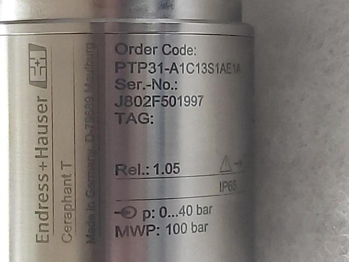 Intellig. Druckschalter, Ceraphant T, PTP31-A1C13S1AE1A, Niro, Endress und Hauser, neu