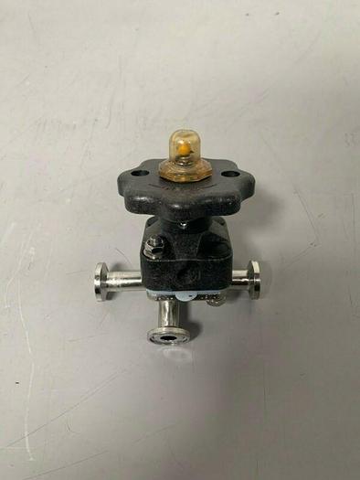 Used ITT Pure-Flo .5-316L-RA20MAX-CWP150 3-way Diaphragm Valve w/ 1/2" Sanitary Fit