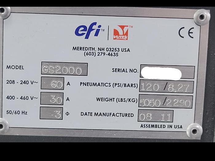 Used 2012 EFI-VUTEk GS2000