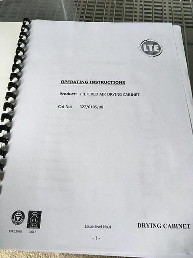 Used LTE Unitemp Filtered Air Drying Cabinet