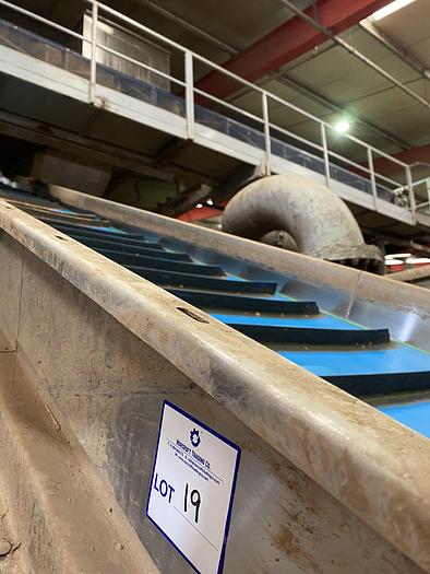 Used Stainless Steel Elevated Conveyor 12m L 1.35m W