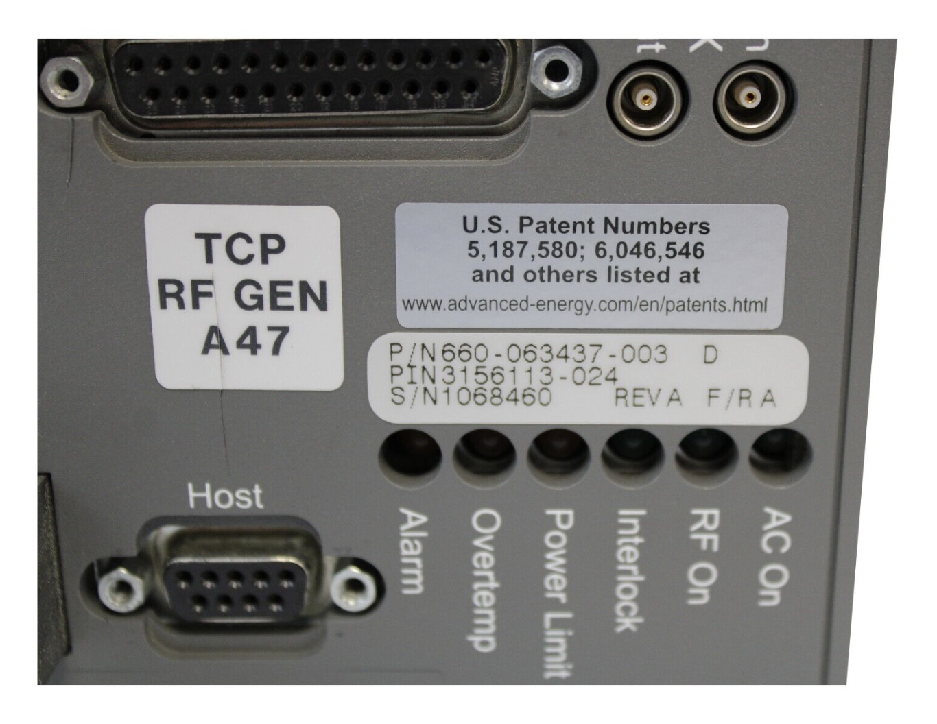 Used Advanced Energy 660-063437-003 APEX 2013 RF GENERATOR 208V