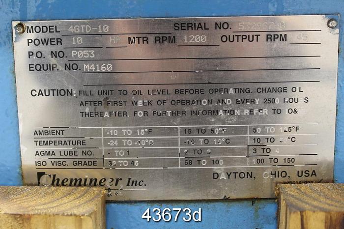 Used Chemineer 4GTD-10 Top Mount Agitator Power End #43673