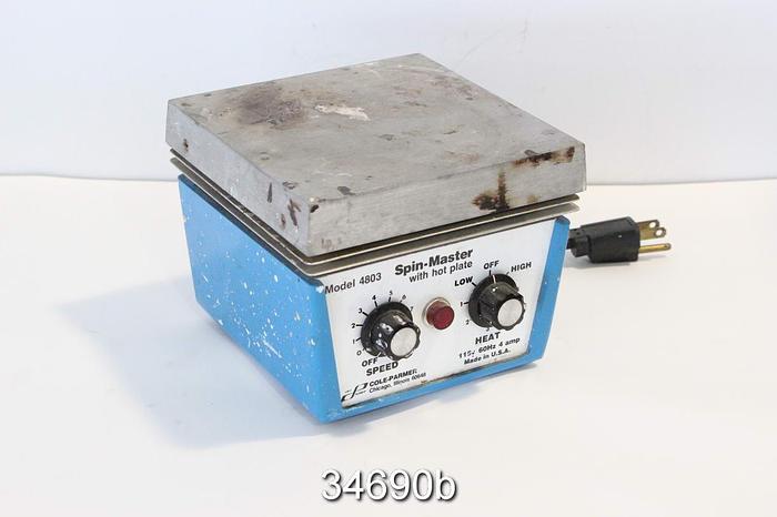 Used Cole Parmer Model 4803 Spin-Master Magnetic Stirrer with Hot Plate #34690