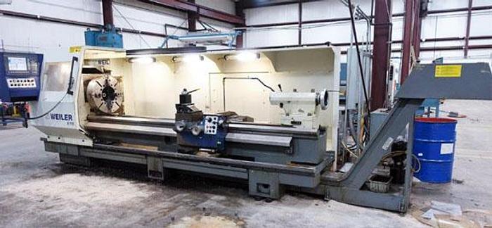 Used 3119, Weiler, E70x3000, CNC Hollow Spindle Flat Bed Lathe, 9.5" Spindle Bore, 2008