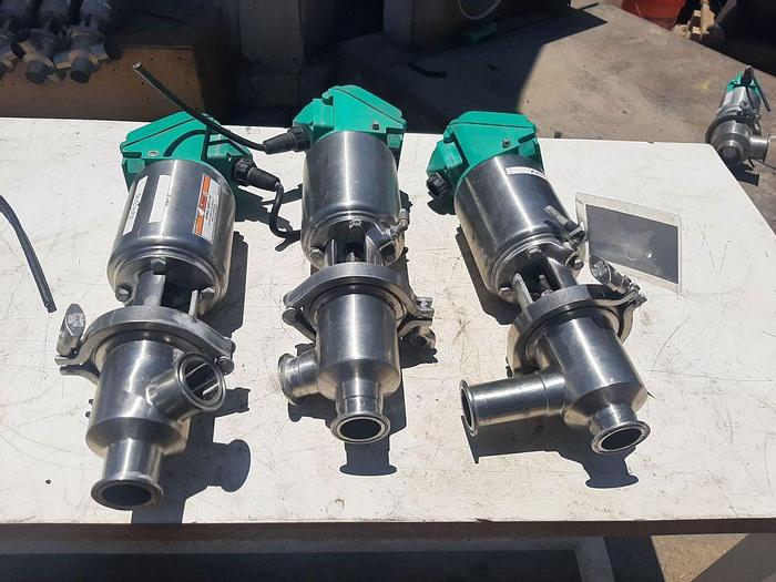 Used Valve, Shut-Off, 1-1/2", Stainless Steel, Tri-Clover, Model 761-10, (3) #S744656