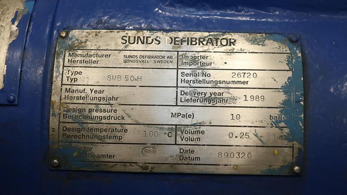 Used Sunds Defibrator SMB 50 H #44436