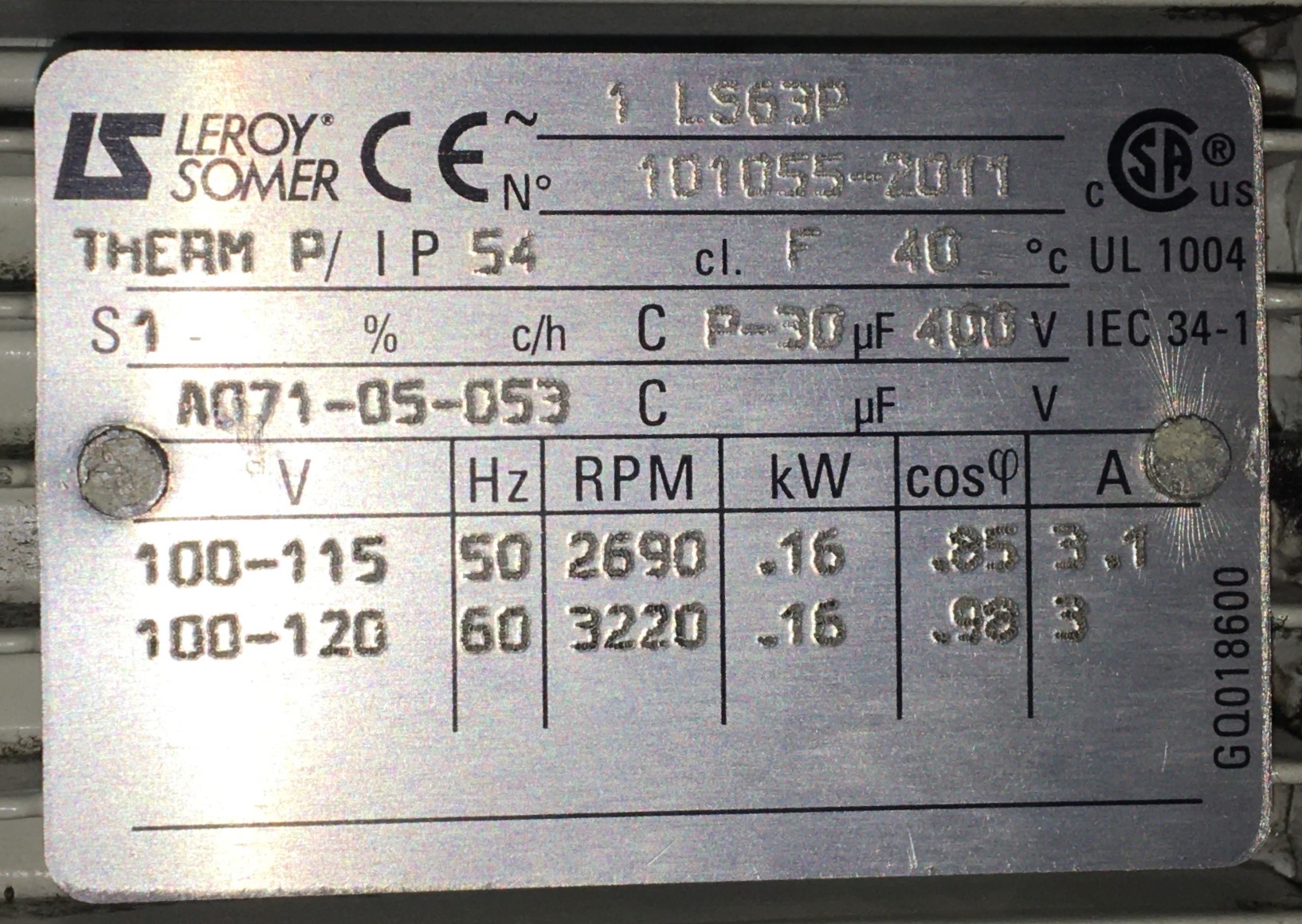 Used Edwards E2M1.5 (Agilent G1099-80023) Rotary Vacuum Pump - 1.2cfm