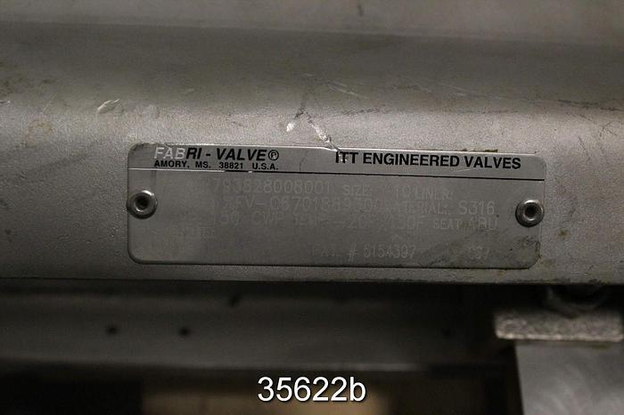 Used Fabri FV-C6701889300 10" Air Operated Knife Gate Valve #35622