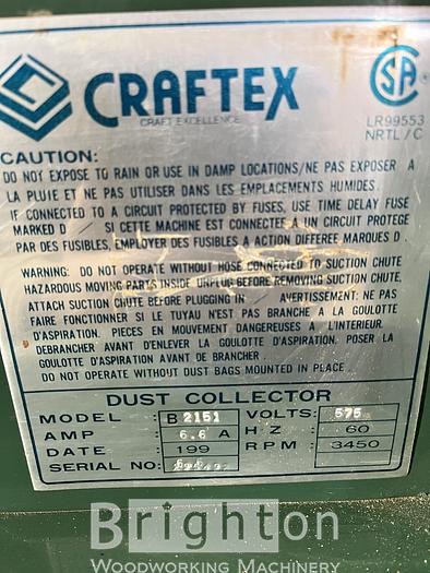 Used 1996 Craftex B2151 Dust Collector #CBM2303