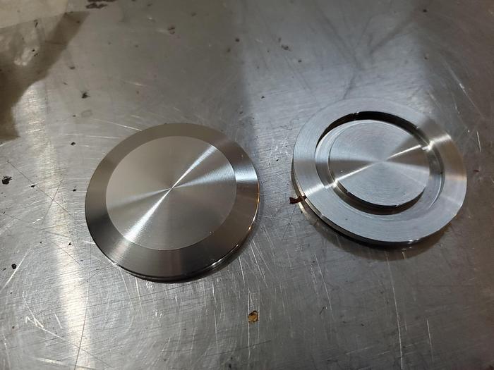(Lot of 2) KF-BL-40 Stainless Steel KF40 Blanking Flange Fitting