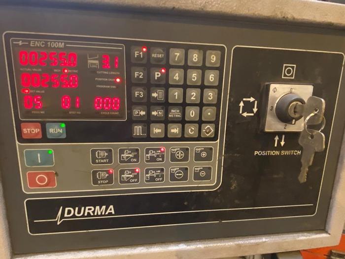 Used 2007 Durma SB3010NT Guillotine Shears