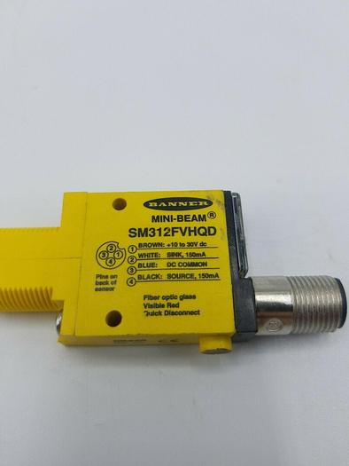 Used Banner SM312FVHQD Mini-Beam Photoelectric Sensor