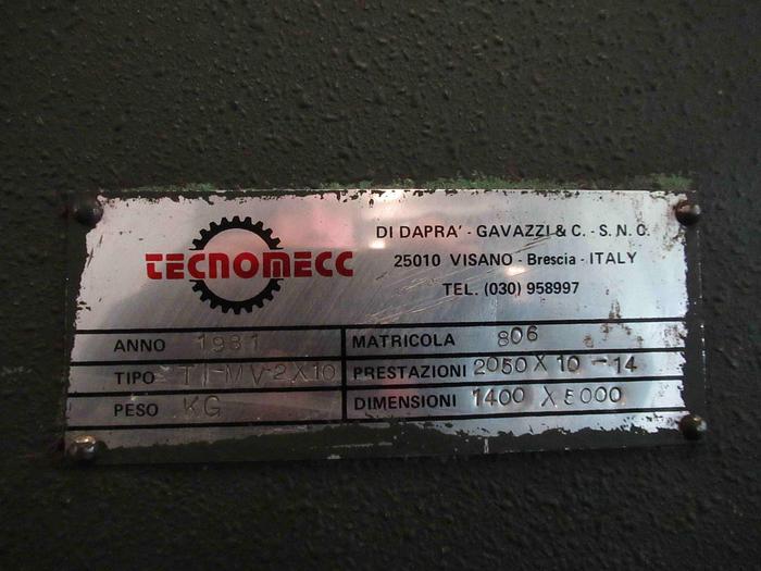 Usato CALANDRA MECCANICA A 3 RULLI TECNOMECC TI-MV 2050x10/14