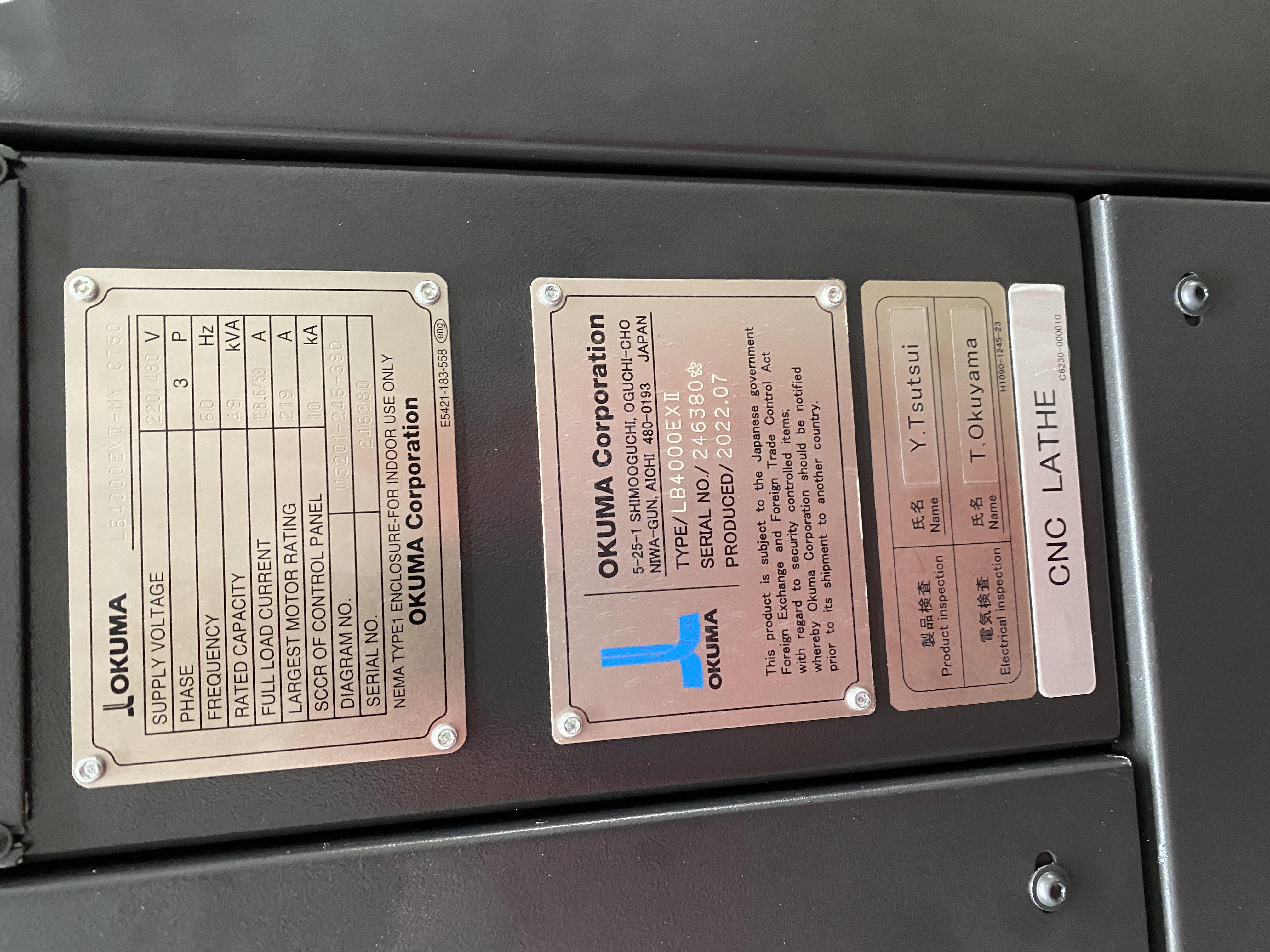 Used 2022 Okuma LB4000 EX-MY C-750 Big Bore 4.1” Live Tooling on Turret