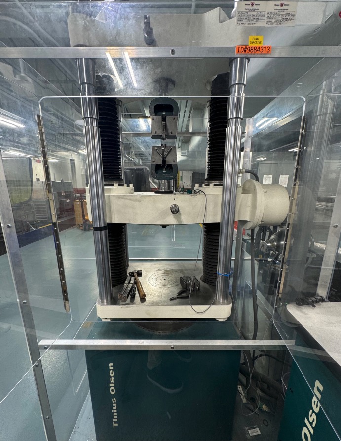 Used 2015 Tinius Olsen Super "L" Hydraulic Universal Testing Machine with Model 602 Servo Control System & Horizon Software