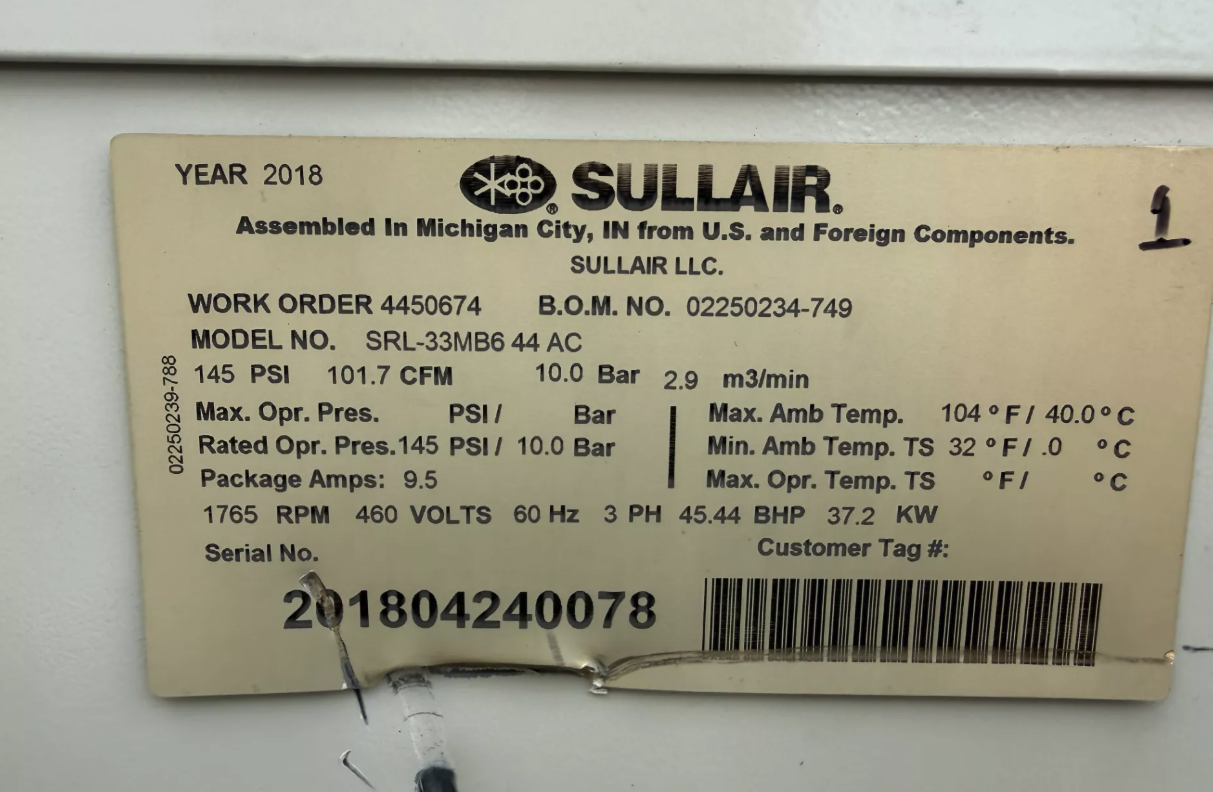 Used Peak Industrial 20-6021 Nitrogen Gas Generator System